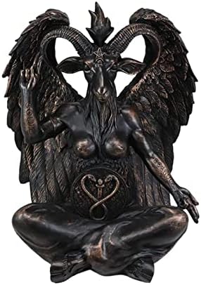 Goat Satan Sculpture - Baphomet Sculptures Statue - Resin Black Satan Figurine Decoration - Goat Baphomet Resin Statue with Exquisite Workmanship, Religious Ornaments for Home Office (16CM)