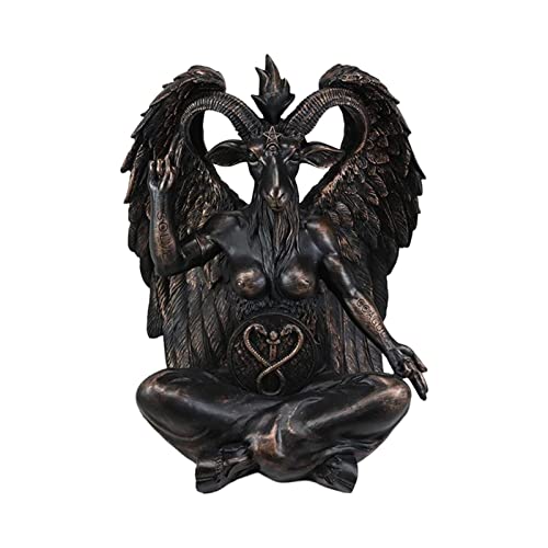 Goat Satan Sculpture - Baphomet Sculptures Statue - Resin Black Satan Figurine Decoration - Goat Baphomet Resin Statue With Exquisite Workmanship, Religious Ornaments For Home Office (16Cm) #TOP17