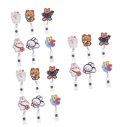 Enrouleur de badge rétractable cartoon lot de 18 pièces motifs animaux mignon pour infirmière