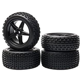 Pxyelec jantes et pneus 1/10 buggy tout-terrain noir, hex 12 mm