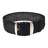 Wrist And Style Perlon Watch Strap (24mm, Black)