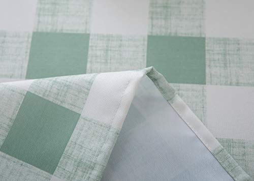 Aoohome 52 X 52 Inch Buffalo Check Square Tablecloth, Water Repellent Stain Resistant Fabric Square Table Cover For Kitchen And Dining Room, Heavy Duty, Machine Washable, Green #TOP2