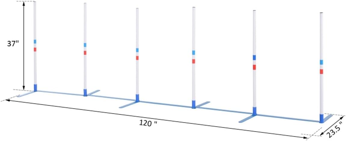 Professional Dog Agility Weave Pole Training Set for Outdoor and Indoor Canine Exercise and Skill Development