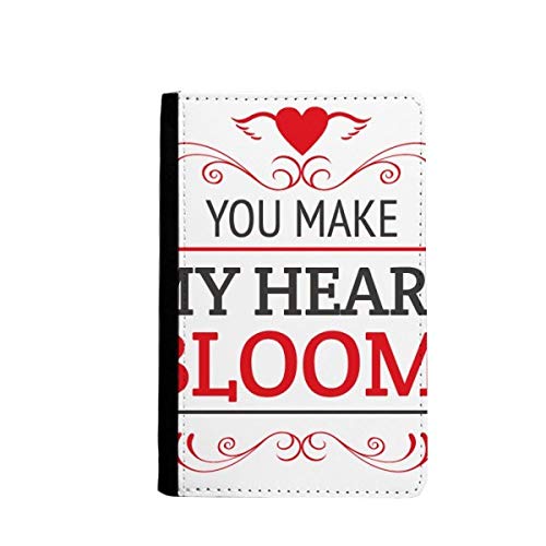Étui passeport Saint-Valentin You Make My Heart Bloom en similicuir