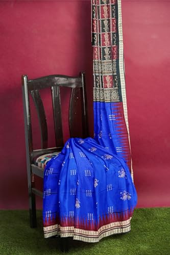 OdiKala blue sambalpuri silk saree – image 5