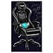 ZEIYUQI ESPORTS Chaise de bureau pivotante ergonomique avec haut-parleur Bluetooth réglable en hauteur, appuie-tête et massage lombaire Gris Charge max. 150 kg