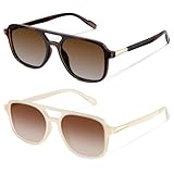 ELITERA Retro Aviator Sunglasses for Women Men:Polarized Trendy Rectangle Womens Mens Shades Sun Glasses