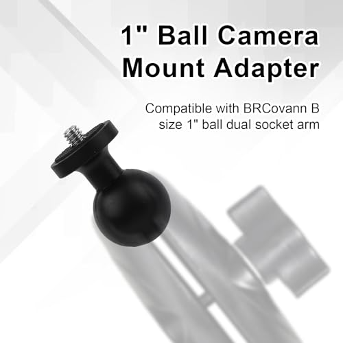 Gosknor 2,5cm Adapter Kulowy z Gwintowanym Czopem 1/4 Cala, Odpowiedni do Mounts B Rozmiar Ramion Gniazdowych Mocowanie Kamery Sportowej Rower Uchwyt Telefonu Motocyklowego