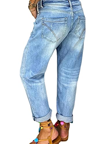 Pmiys Women's Ripped Jeans Distressed Stretch Skinny Denim Blue Jeans For Women S #TOP2