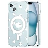 MAYCARI for iPhone 15 Pro Case Compatible with MagSafe, Magnetic Cute Little Ghosts Design Clear Phone Cover for Girls Women Soft TPU Hard Back Shockproof Protective Case for iPhone 15 Pro 6.1'