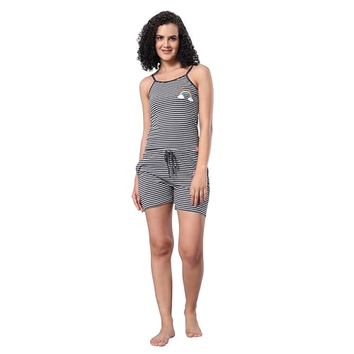 Image of Evolove Women's Cotton Slip & Short Set Sleevesless Round Neck Night Suit Set Super Soft Comfortable (Slip-NS)