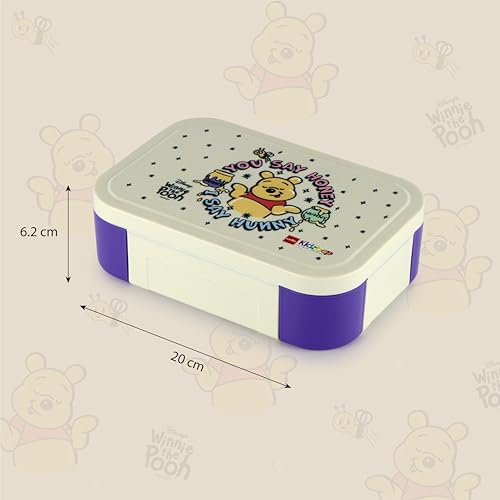 Image of CELLO Kidzbee Galaxy Hunny Bear Insulated Kids Lunch Box with Inner Steel Box, Off White | 3D Touch & Feel Designs Tiffin Box | Leak Proof & Break Resistant | Ideal for School & Picnic