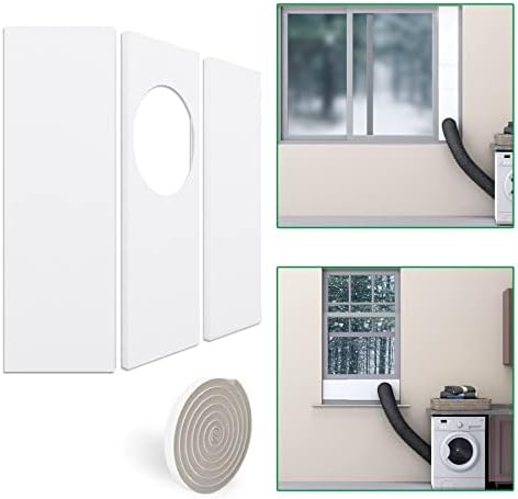 Forestchill Dryer Vent Window Kit for 4″ Diameter Dryer Vent Hose, Adjustable Window Vent Kit with Insulated Foam Seal Strip, for Sliding Windows and Hung Windows