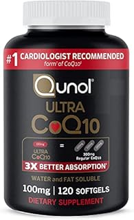 CoQ10 100mg Softgels - Qunol Ultra 3x Better Absorption Coenzyme Q10 Supplements - Antioxidant Supplement For Vascular And Heart Health & Energy Production - 4 Month Supply - 120 Count