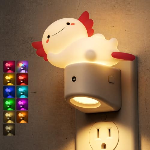Image of L LOHAS LED Night Light for Kids,3D Axolotl Night Lights Plug into wall