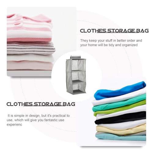 Organizador de almacenamiento de ropa resistente con 3 capas de lino 7