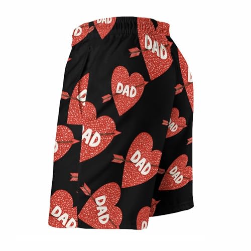 Dad Tattoo Heart with Arrow Mens Swim Trunks Quick Dry Board Shorts Beach Swimwear Bathing Suits4