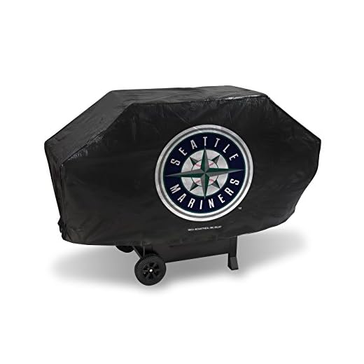 MLB Seattle Mariners Deluxe Grill Cover, Black, 68 x 21 x 35"