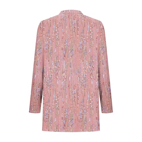 Draped Cardigan for Women Trendy Sequins Print Open Front Loose Long Sleeve 2025 Fall Casual Lightweight Kimono Jackets4