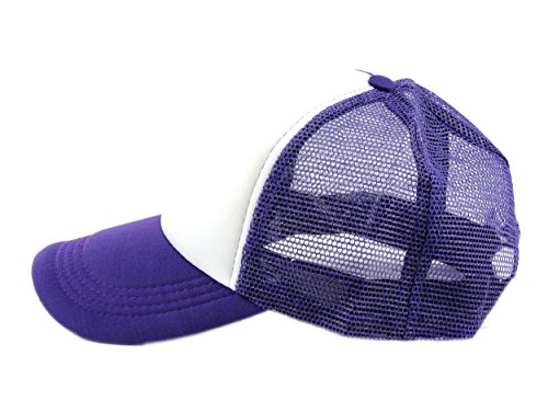Image of NYFASHION101 Plain Mesh Trucker Hat - Breathable 6-Panel Daily Snapback Cap, Customizable Ideal for DIY Embroidery & Patches