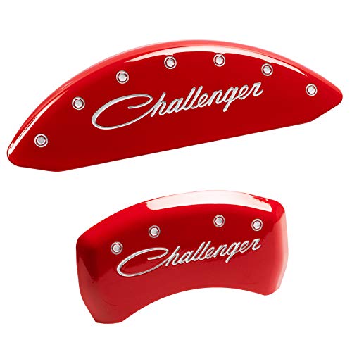 MGP Caliper Covers 12162SCLSRD Red Brake Covers Fits 2011-2020 Dodge Challenger (Dual Piston Front Caliper) Engraved with Challenger (Front Rear Covers; Set of 4)