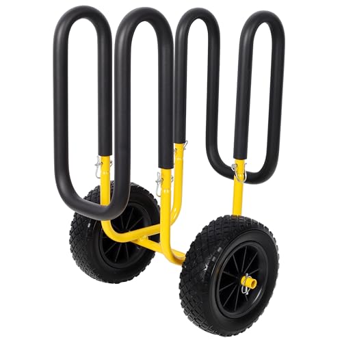Stand Up Paddle Board & Surfboard Transport Cart Single-Up SUP Carrier Trolley with Airless Wheels Heavy Duty Roller for Beach Garage & Storage Yellow