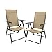 MaxxGarden Set di 2 sedie pieghevoli da giardino, da campeggio, da giardino, terrazza, balcone, sedia pieghevole in alluminio e plastica, beige