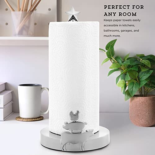 Kamenstein Perfect Paper Towel Holder With Decorative Finial And Tear Bar, 7.39 X 7.17 X 14.13-Inch, Stainless Steel #TOP4