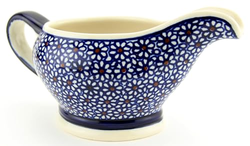 Polish Pottery Gravy Boat 16 Oz. From Zaklady Ceramiczne Boleslawiec #1258-120 Traditional Pattern, Capacity 16 Oz. - Thumbnail 5