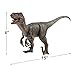 Blue Velociraptor Dinosaur Toy Figure - 15” Realistic Sculpting - Hand Painted - Fine Details with Blue Stripes and Fierce Eyes, Teeth and Scales - Predatory Raptor Cretaceous Period Dinosaurs Toys