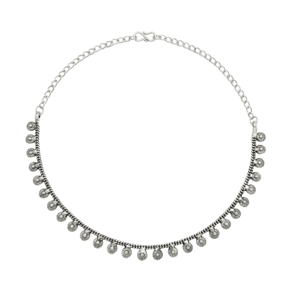 Women's Brass Oxidised Finish Necklace for Wedding Party & Festive-image-16
