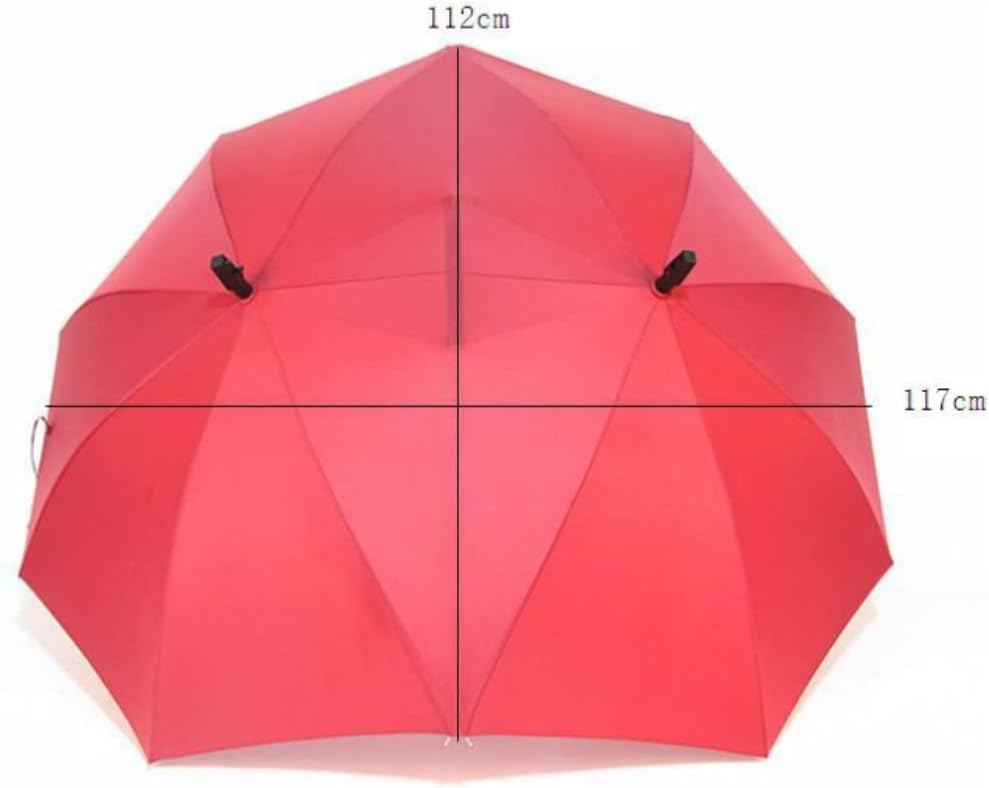 Umbrellas for Rain Black Two Person Umbrella Large Couples Strong Two Head Double Size Rain Protection Windproof Rain Umbrella Travel Umbrella (Color : Red+Blue)