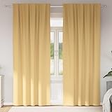 Couleur: Beige INLIFE Rideaux occultants avec Anneaux 2 pcs Beige 225 x 140 cm-4107425