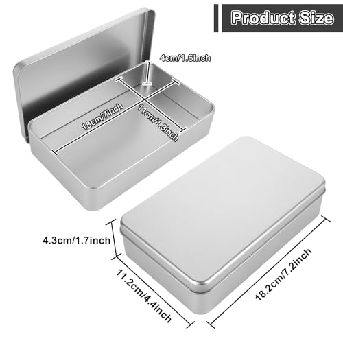 ACXFOND 10 Pack Empty Metal Tins Box with Lid, cookie tins with lids Tins Cans Storage Container for Treats, Gifts, Favors, Candle and Crafts (7.2 x 4.4 x 1.7 Inches) - Thumbnail 2