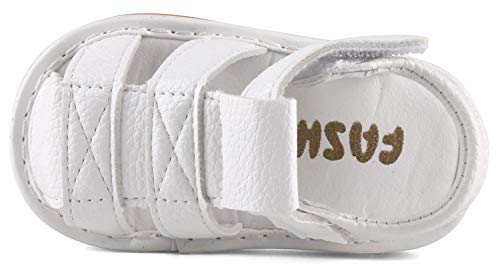 QIETION Toddler Boys & Girls Squeaky Sandals Closed-Toe Anti-Slip Rubber Sole First Walkers Shoes4