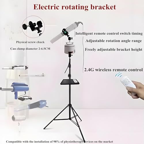 Soporte para instrumentos de fisioterapia Terahertz de 2,1 m, trípode eléctrico giratorio estable con control remoto, ángulo de rotación ajustable de 0-360°, función de temporizador de 30/60 min, para SPA y uso doméstico miniatura 2