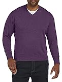 Harbor Bay by DXL Men's Big and Tall V-Neck Pullover Wineberry Heather 5XL