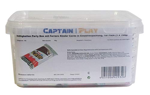 Süßigkeiten Party Box mit Ferrero Kinder Cards in Einzelverpackung, 1er Pack (1 x 768g)