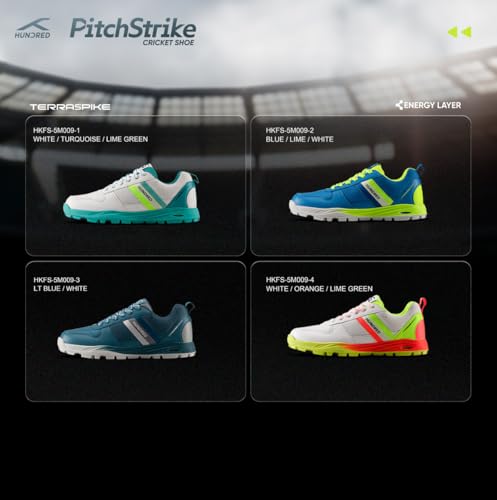 HUNDRED PitchStrike Cricket Shoes Blue Light Blue/White - Image 8
