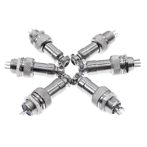 Conector de metal GX12 estanco de 3 pines para panel circular M12 con tapa, 10 uds