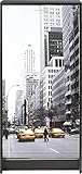 Matière : Bois Simmob Meuble à Chaussures Noir Rideau Imprimé-Coloris-Scene New York 504, Bois