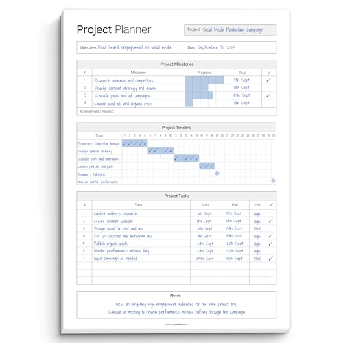 Project Planner Notepad - Project Management Organizer Desk...