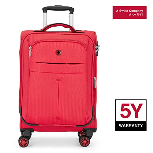 Image of WENGER Fiero-Pro Carry-on Softside Suitcase, 45 litres, Red /Black, Swiss Designed, 612110