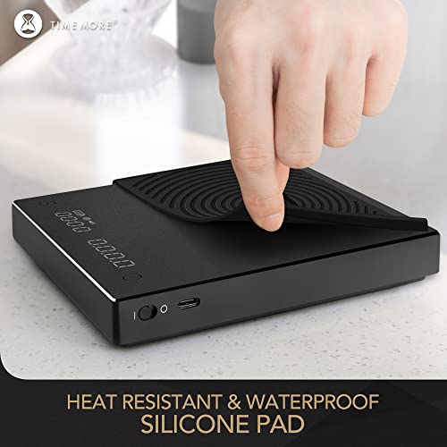 Timemore Coffee Scale With Timer, Digital Coffee Scale With 0.1G Precise Graduation, Pour Over Drip Espresso Scale With Auto Timing Function, 2000 Grams, Black Mirror Plus, Black #TOP5