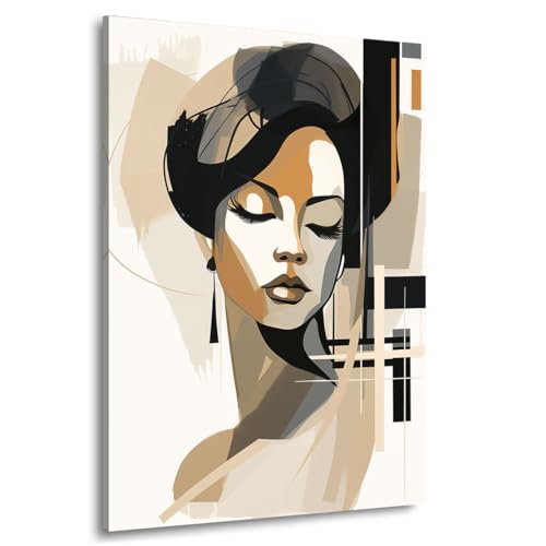 Impression sur toile minimaliste femme portrait d'art moderne décoration murale design