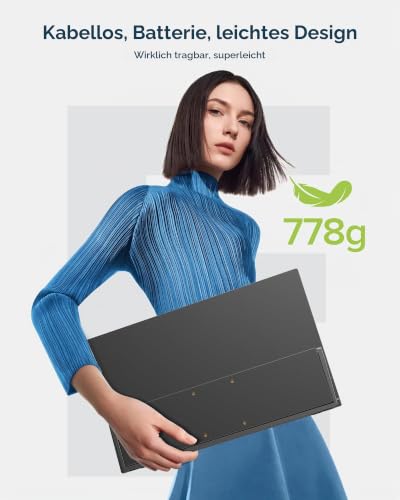 EVICIV 15.6" Drahtloser Portable Monitor mit 8000-mAh Akku 125% sRGB – Ansicht 7
