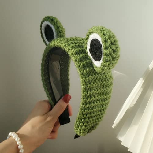 ZHOUMEIWENSP Frog Big Eyes Headband for Women SPA Skin Care Facial Hair Band Makeup Washing Hair Accessories (Green) 2pcs