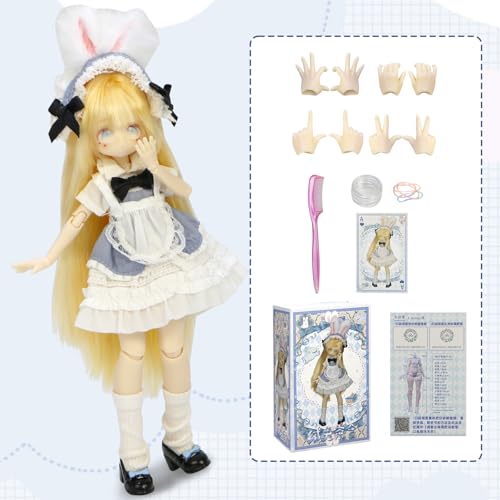 Muñeca BJD 24 cm con vestido y accesorios miniatura 5