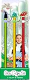 Spoontiques Wizard of Oz Straw Topper Set, 3 Pack - 12.5โ, BPA-Free Straws w/Silicone Charm Topper, Ideal for Water Bottles, Travel Mugs, Tumblers