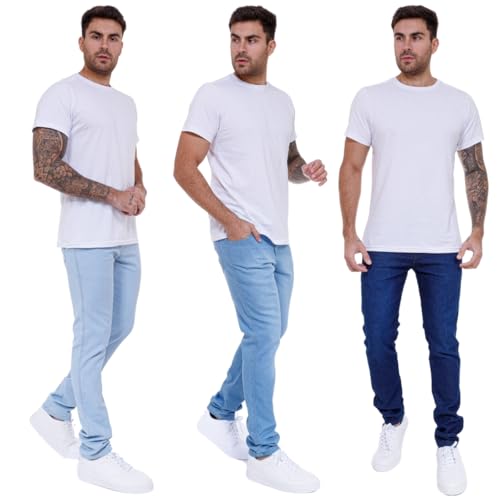 Calça Masculina Skinny Jeans (MÉDIA CLARA ESCURA, 40)